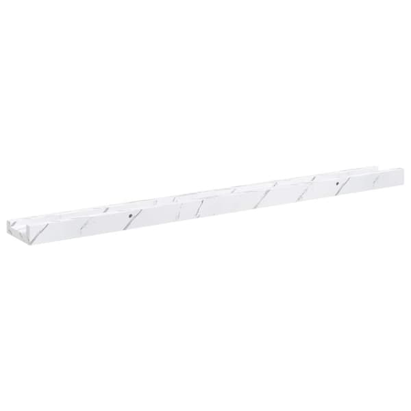 Vägg hylla 2 pcs Vit marmor 80 x 9 x 3 cm Konstruerat trä