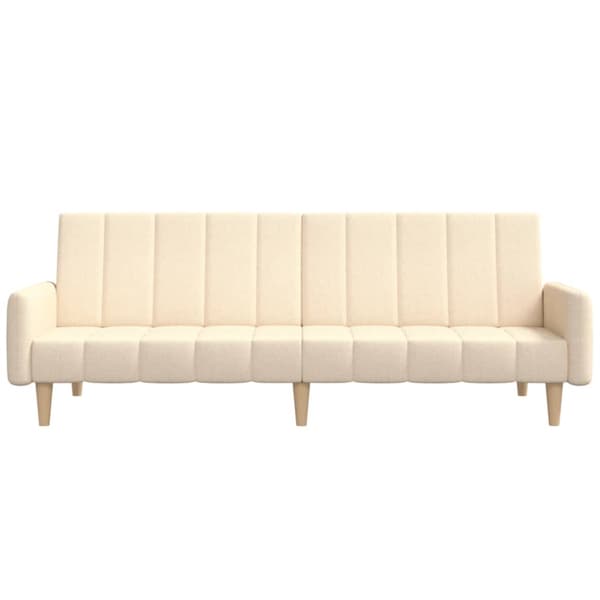 Bäddsoffa 2-sits gräddvit tyg