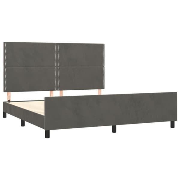 Sängram utan madrass mörkgrå 160x200 cm sammet