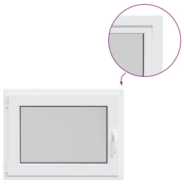 Källarfönster RISOR Vit 80 x 60 cm PVC och glas