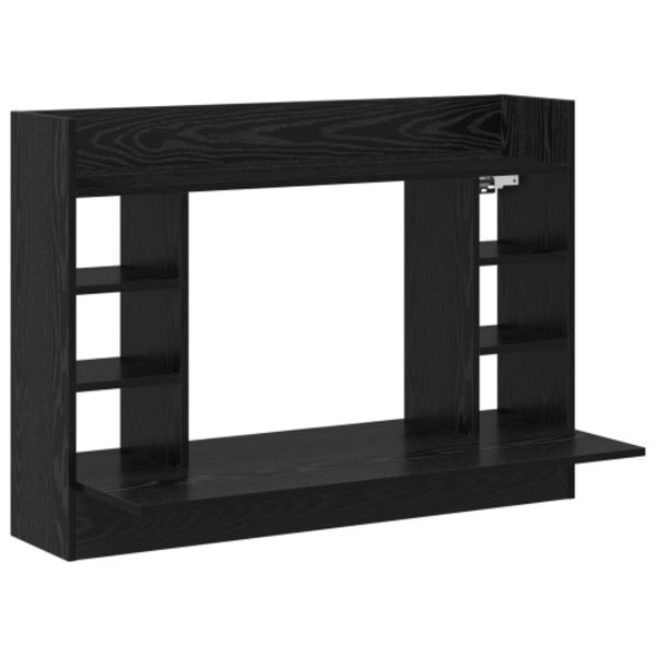 Väggmonterat Skrivbord Svart Ek 105x48x75 cm Konstruerat Trä