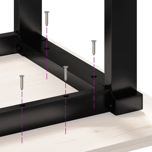 Bordsben för soffbord O-ram 140x30x43 cm stål