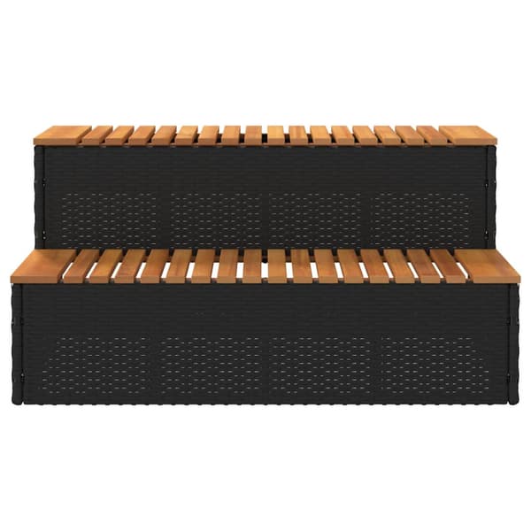 Badtunna Step Black 100x50x50,5 cm konstrotting solid akacia