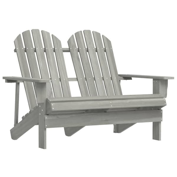 Adirondackstol 2-sits massivt granträ grå