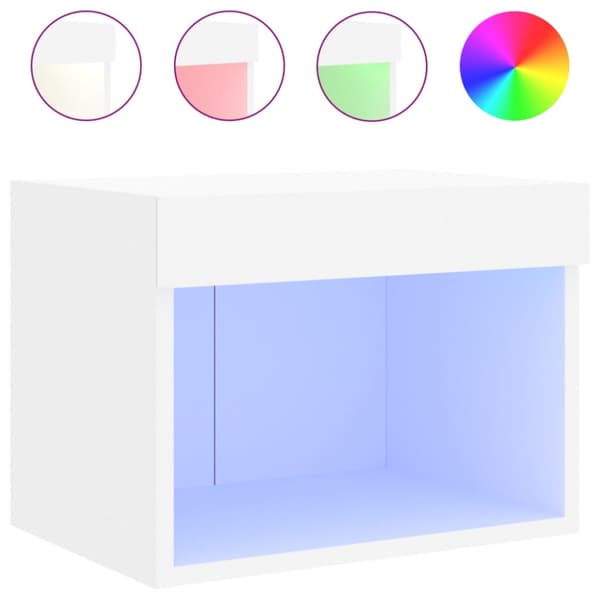 Väggmonterade sängbord LED-lampor 2 st vit