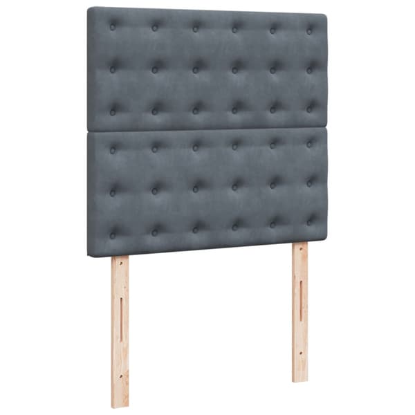 Ramsäng med madrass mörkgrå 80x200 cm sammet