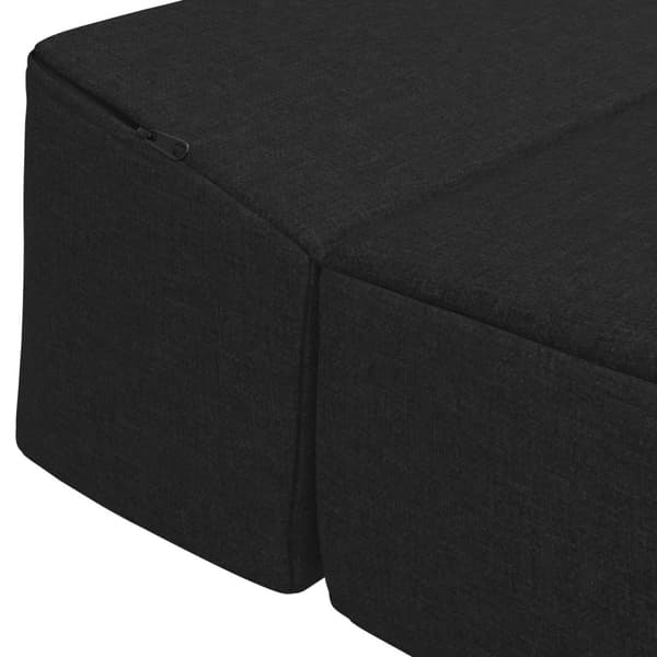 Fällbar Soffbed Svart 200 x 70 x 10 cm Tyg
