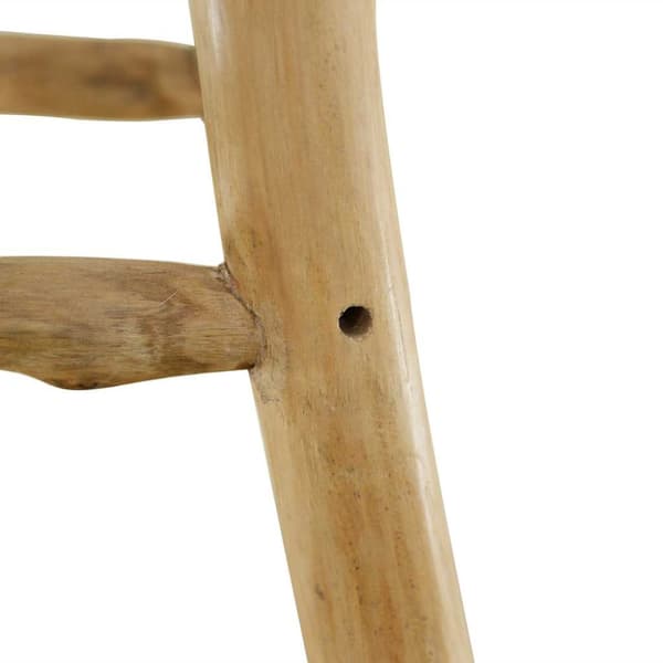 Barstol getskinnsläder och massiv teak