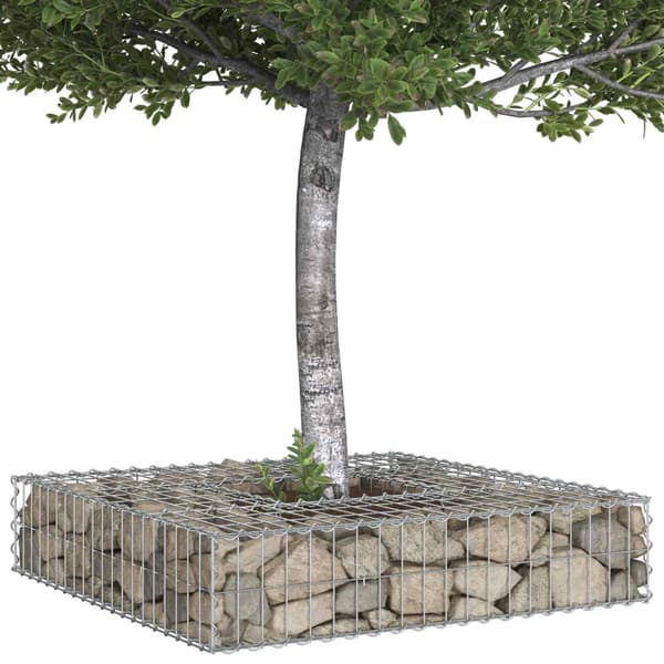 Gabion upphöjd säng Silver