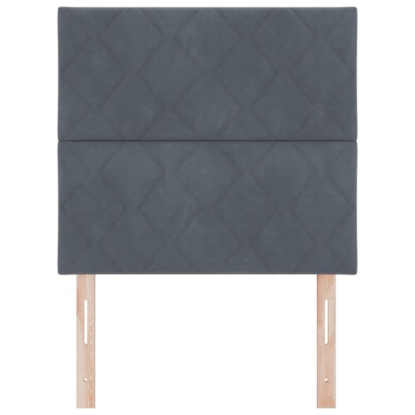Huvudgavel Mörkgrå 100 cm Sammet