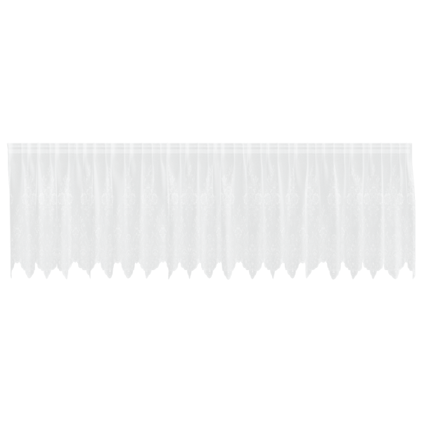 Spetsgardin med gardiner Blommor Vit 100 x 500 cm Polyester