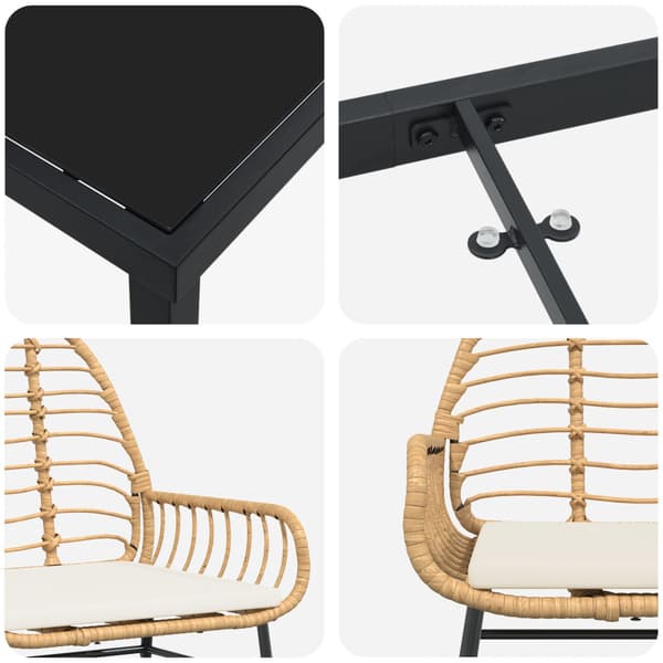 Trädgårdsmöbelset 5 pcs Brun konstrotting