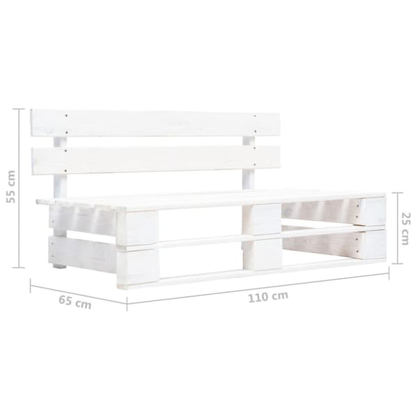 Mittensektion till pallsoffa vit impregnerad furu