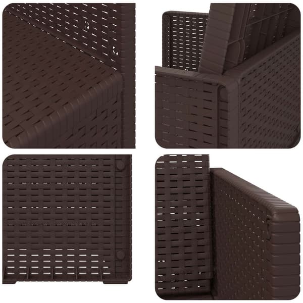 Trädgårdsmatstolar 2 pcs Brun PP