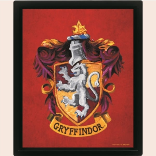 Harry Potter (Colourful Crest Gryffindor) 3D Lenticular Poster (Framed)