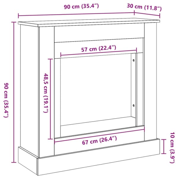 Spiselkrans sonoma-ek 90x30x90 cm konstruerat trä