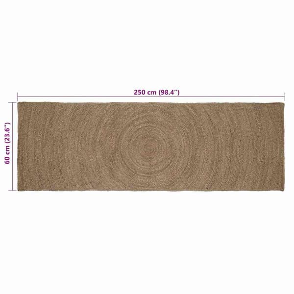 Områdesmattor Rektangulär Grå 60 x 250 cm Jute
