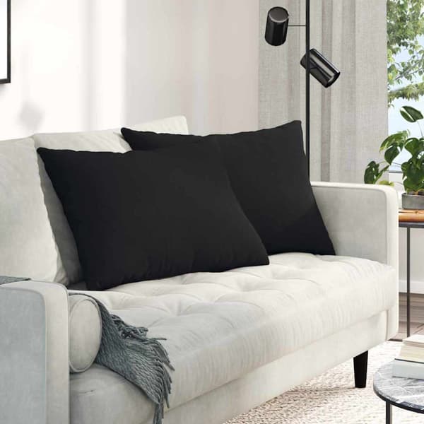 Sofakuddar 2 pcs Svart 70 x 50 cm tyg