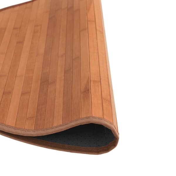 Matta rund brun 100 cm bambu