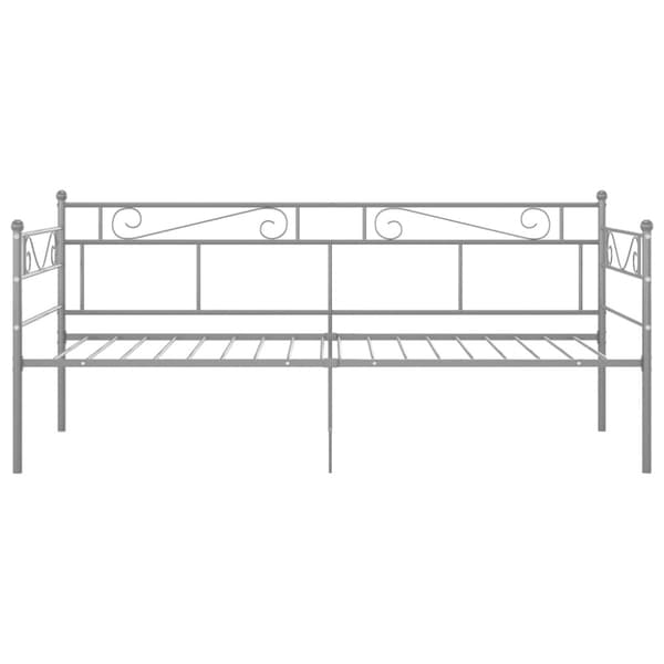 Sängram bäddsoffa grå metall 90x200 cm