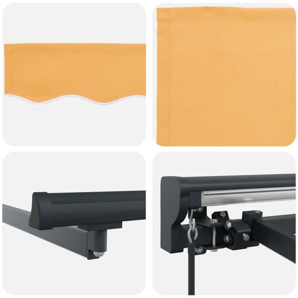 Manuell markisram med LED-lampor Sand 4,5 × 3 m