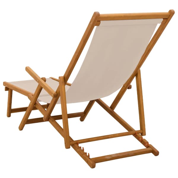Hopfällbar solstol 2 st 3 Position Massiv Eukalyptus Trä Beige
