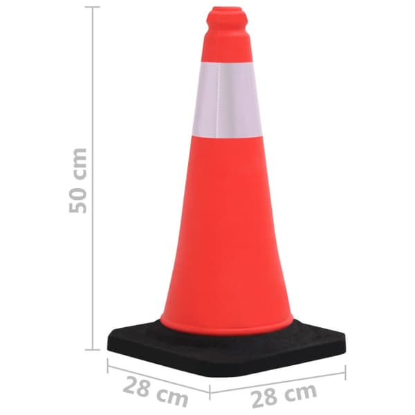 Reflekterande trafikkoner med tung bas 4 st 50 cm