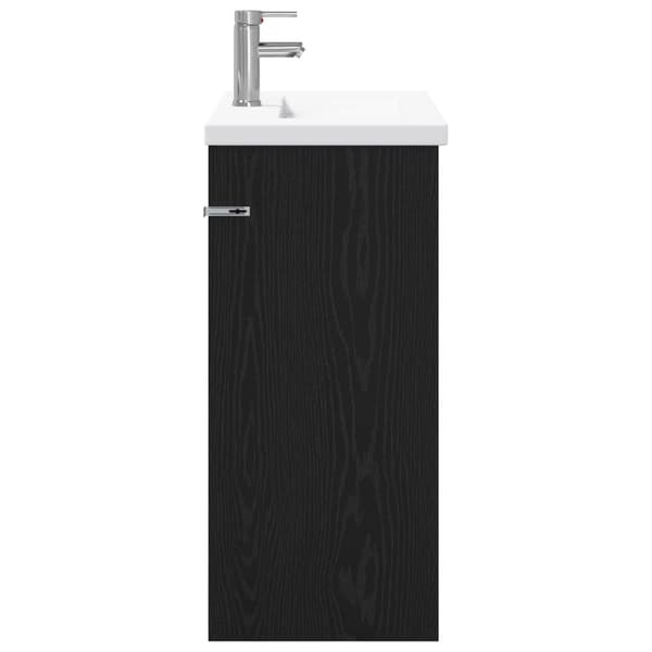 Badrumsmöbelset Svart ek 81 x 40 x 84,5 cm Konstruerat trä