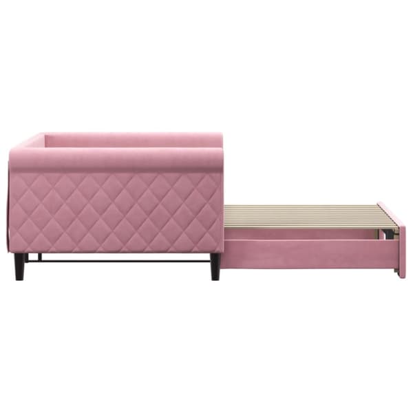 Dagbädd utdragbar rosa 100x200 cm sammet