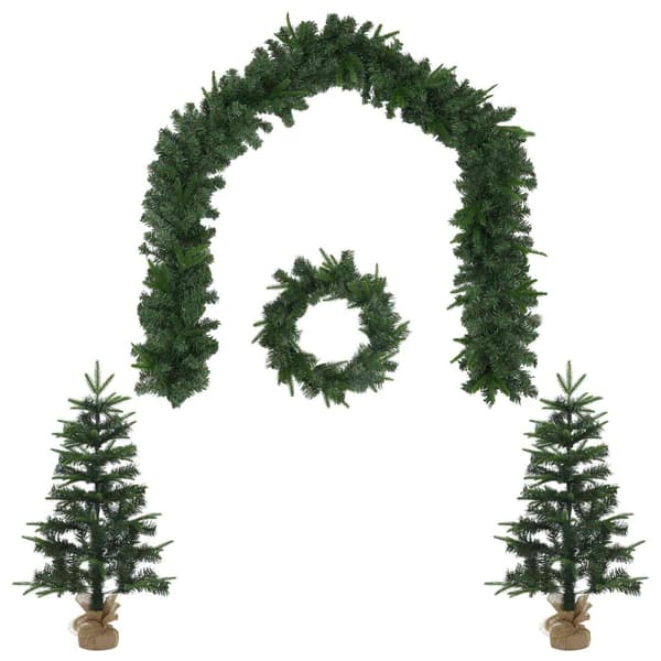 Mini-julgransset 90 cm PVC och PE Grön