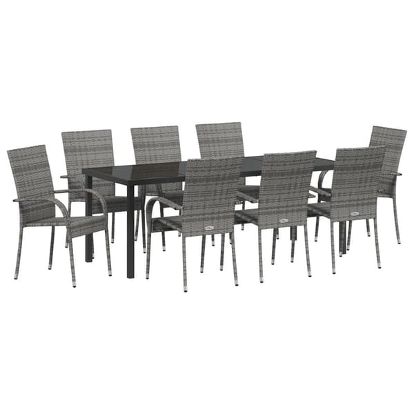 Trädgårdsmöbelset 5 pcs Grå Pulverlackerat stål