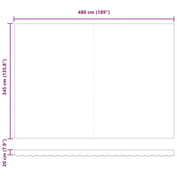 Utdragbar markis Grön och Vit 500 × 350 cm