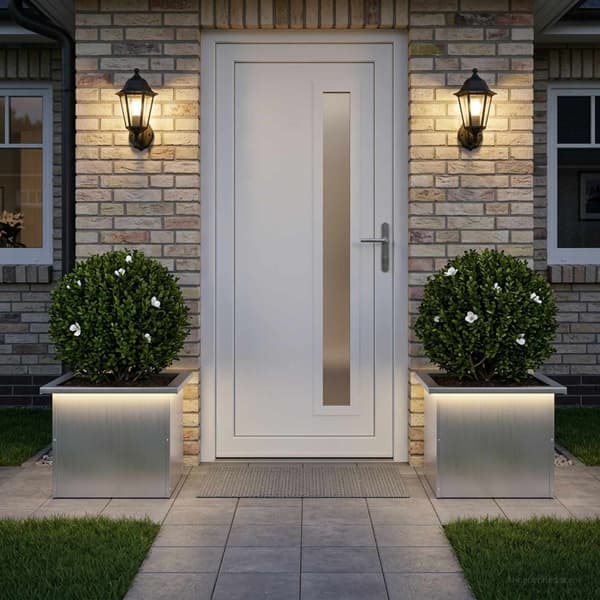 Odlingslåda med LED 2 st Silver 30 x 40 x 30 cm