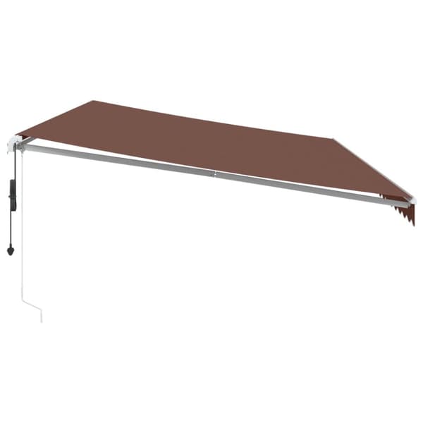 Elektrisk markis med LED och sensor 6 x 3 m Brun 100% Polyester