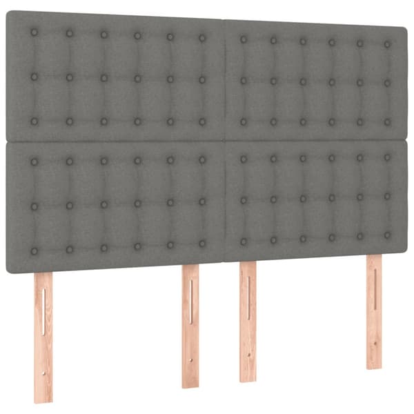 Ramsäng med madrass mörkgrå 140x190 cm tyg