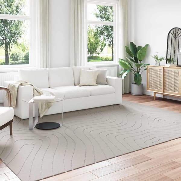 Områdesmattor Rektangulär PALMERAS Kräm 280 x 200 cm Polyester