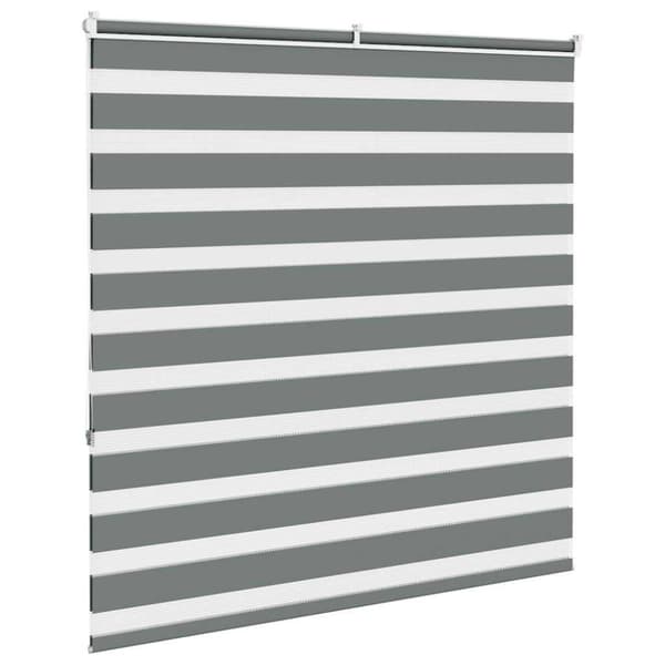 Rullgardin zebra mörkgrå 145x150 cm tyg bredd 140,9cm polyester