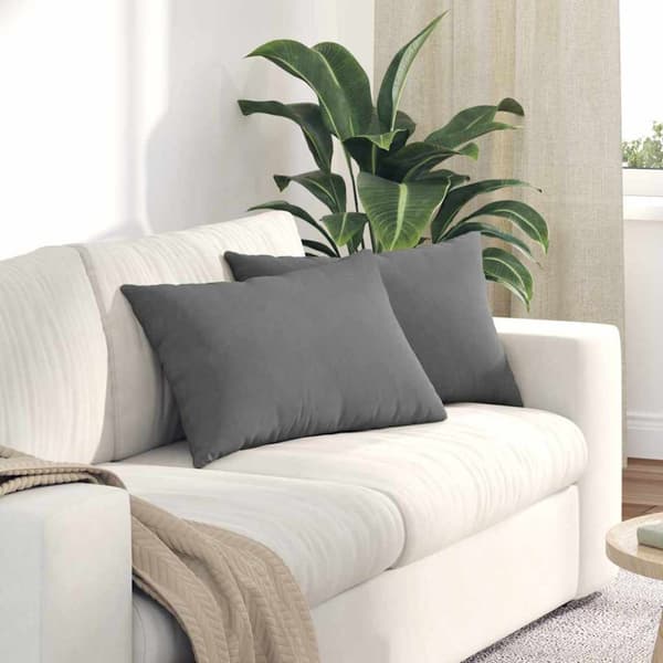 Sofakuddar 2 pcs Mörkgrå 60 x 40 cm tyg