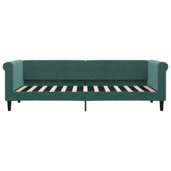 Dagbädd utdragbar mörkgrön 80x200 cm sammet