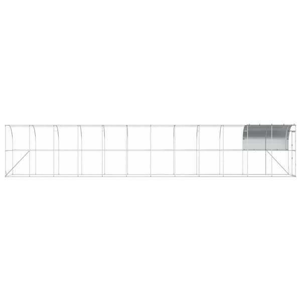Hönshus mot Vägg Silver 1200 x 100 x 215 cm Galvaniserat stål