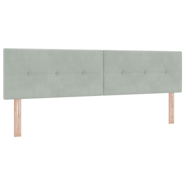 Ottoman säng med madrass Ljusgrå 180 x 200 cm Sammet