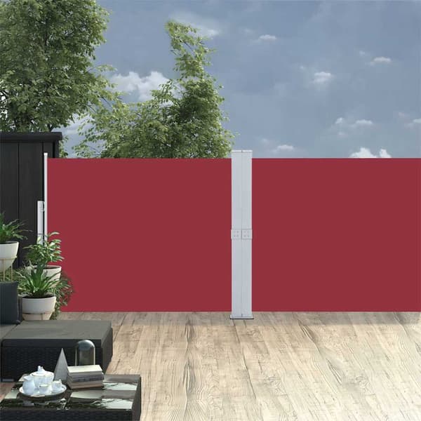 Infällbar sidomarkis 140x1200 cm röd