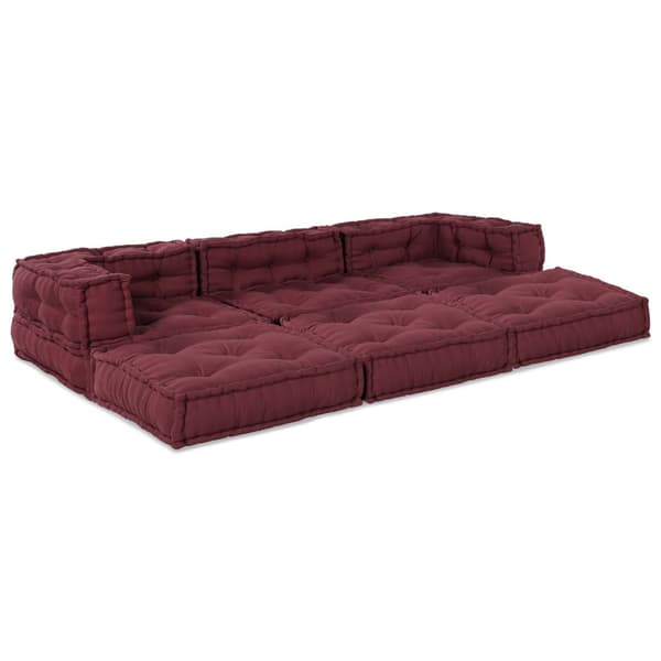 Modulsofa enhet 3 pcs Bordeaux Tyg