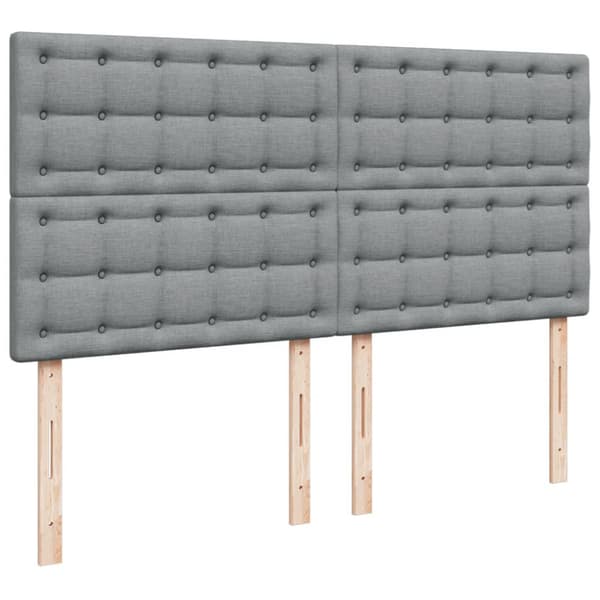 Ramsäng med madrass ljusgrå 200x200 cm tyg