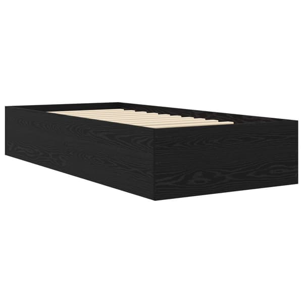 Golvsängsram Svart ek 80 x 200 cm Konstruerat trä