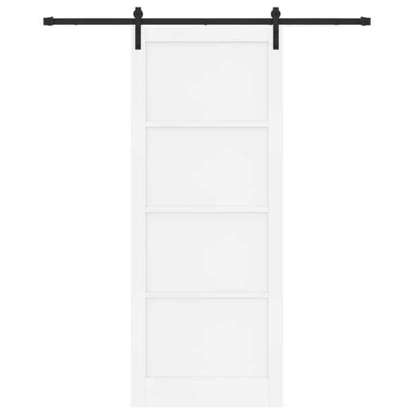Skjutdörr 93 x 232 cm Konstruerat trä Vit och svart