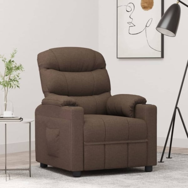 Reclinerfåtölj brun tyg