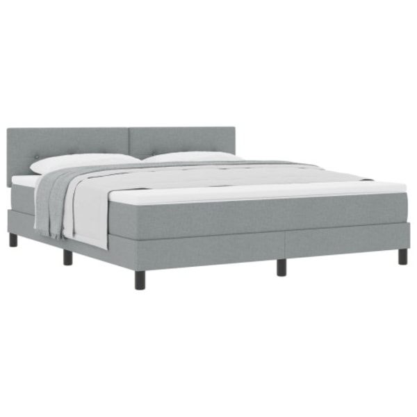 Boxspring-säng med madrass Ljusgrå 180x200 cm Tyg