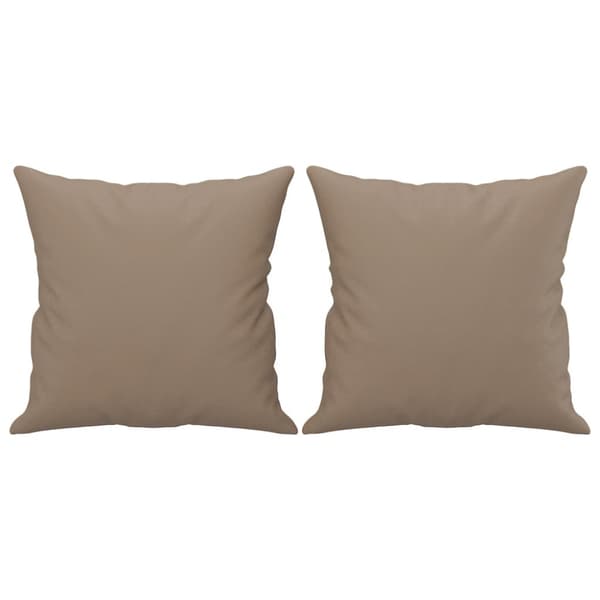 3-sitssoffa med prydnadskuddar cappuccino 180 cm konstläder