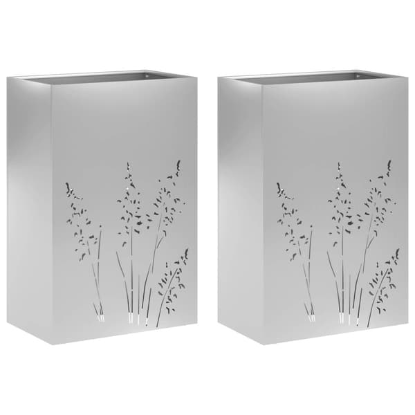 Trädgårdsplanterare 2 st Silver 50 x 30 x 75 cm